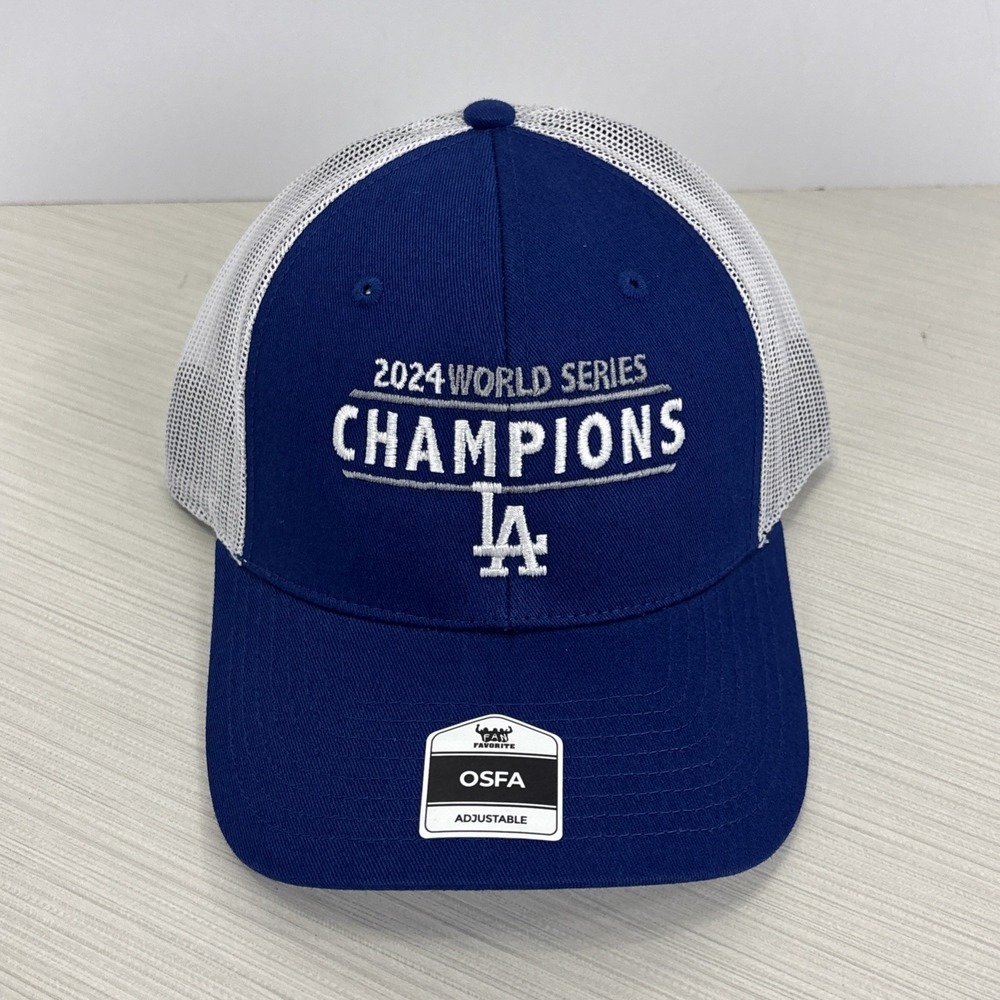 LA Dodgers 2024 World Series Champions Caps Trucker Hat Champs Snapback Cap